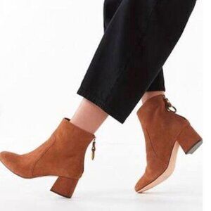 Harlow Suede O-Ring Brown Ankle Boot